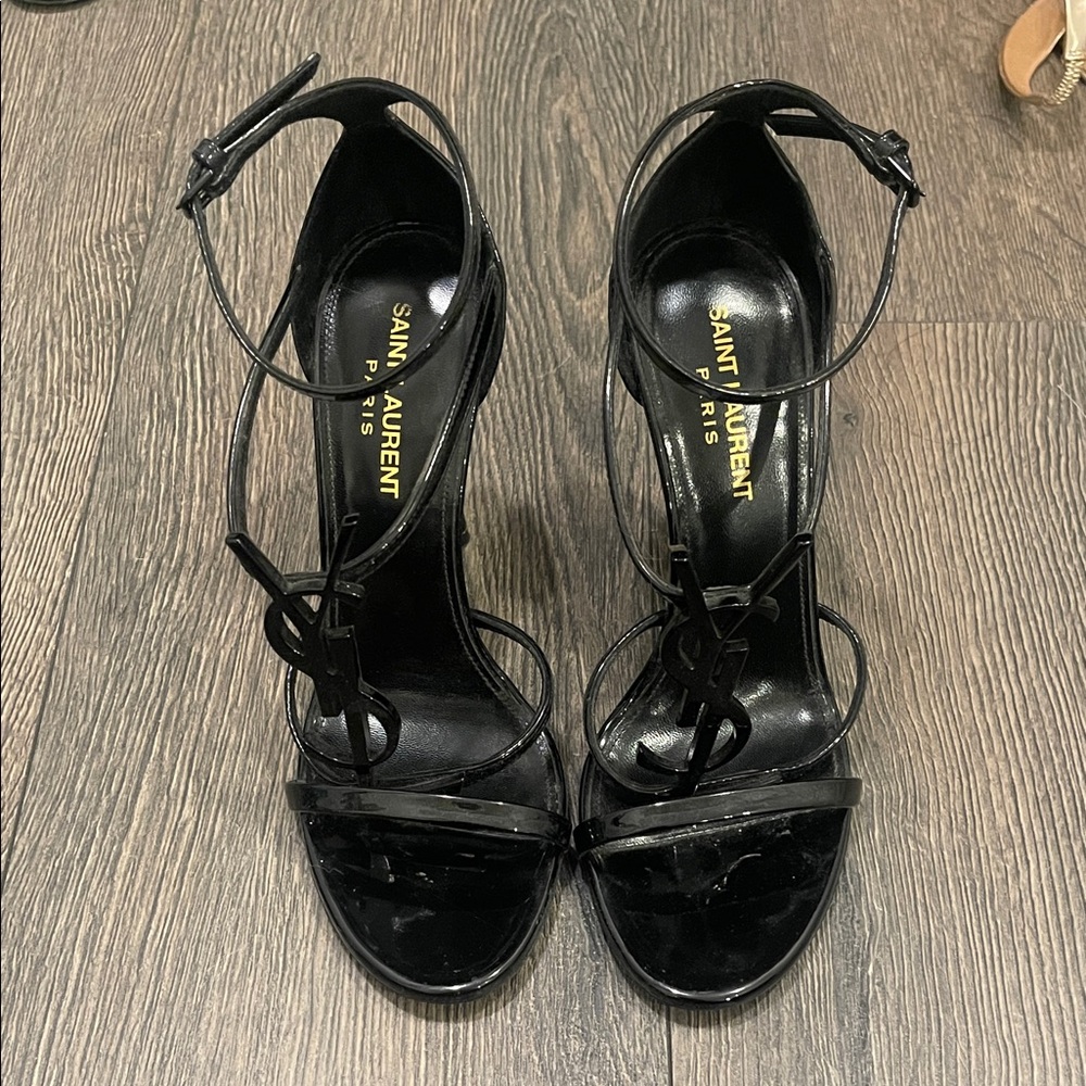 Saint Laurent Black Strappy Heels